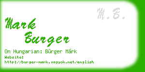 mark burger business card